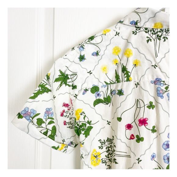 Tuckernuck Corsica Wildflower Floral Shirt Dress Short Sleeve Cotton Poplin Sz S - Picture 8 of 12